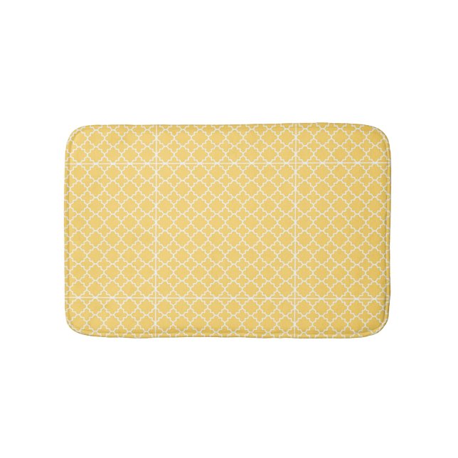 Gelbes Quatrefoil Muster Badematte (Vorderseite)