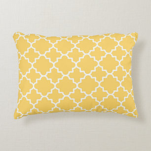 Gelbes Quatrefoil Muster Dekokissen