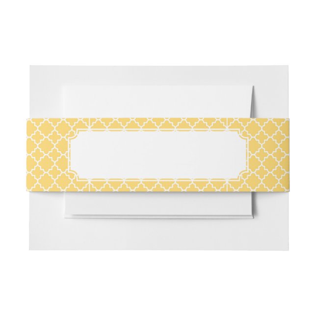 Gelbes Quatrefoil Muster Einladungsbanderole (Vorderseite Beispiel)