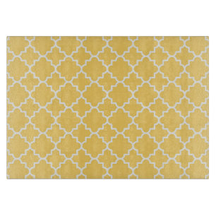Gelbes Quatrefoil Muster Schneidebrett