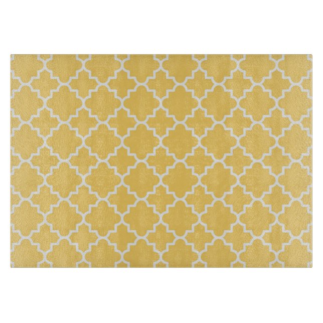 Gelbes Quatrefoil Muster Schneidebrett (Vorderseite)