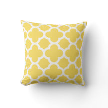 Gelbes Quatrefoil Wurfs-Kissen