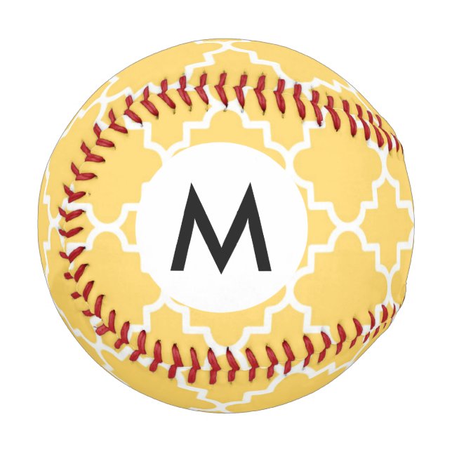 Gelbes Quatrefolienmuster Baseball (Vorderseite Links)