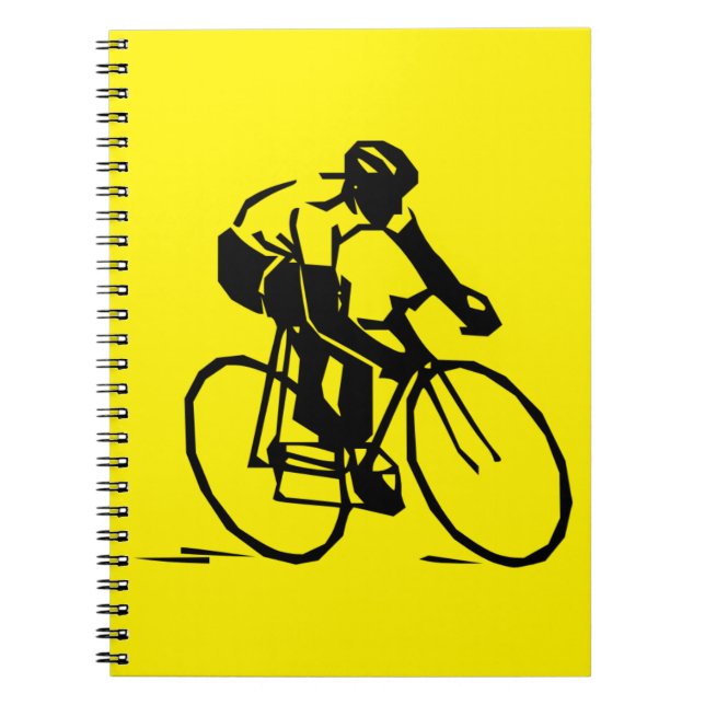 Gelbes Radfahren Notizblock (Vorderseite)