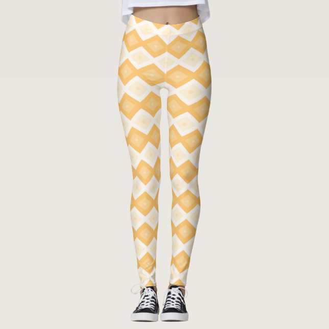 Gelbes Rautenmuster Leggings (Vorderseite)