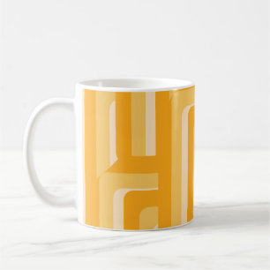 Gelbes Retro geometrisches Muster Kaffeetasse