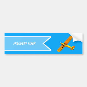 Gelbes Retro-Vielfliegerflugzeug des Flyers Autoaufkleber