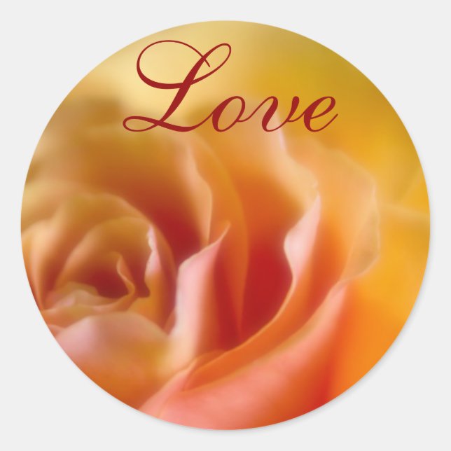 Gelbes Rose - Aufkleber für Lieben (Vorderseite)