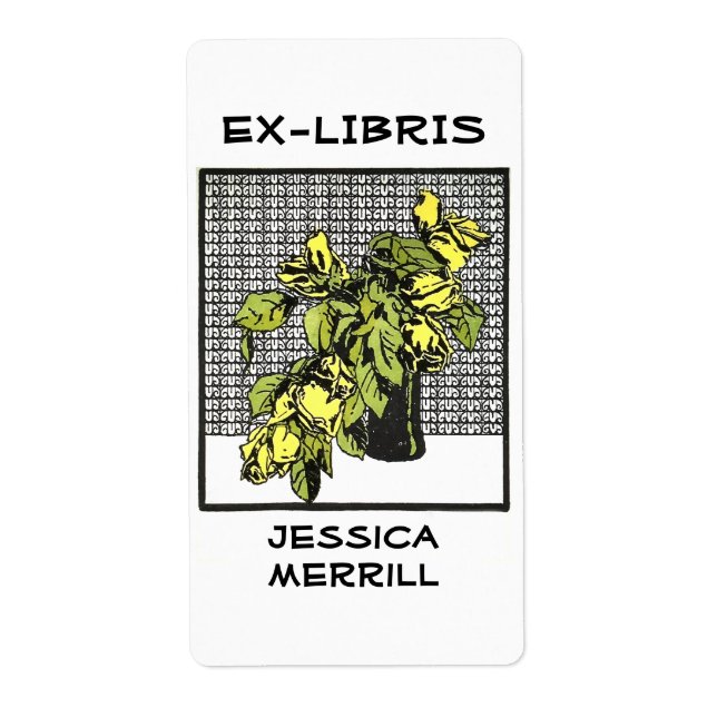 Gelbes Rose Buchzeichen Ex-Libris (Vorne)