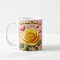 Gelbes Rose - Liebe und Freundschaft Tasse