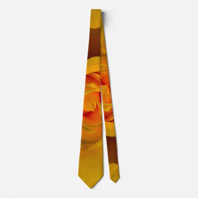 Gelbes Rose, orange Rose, romantische Rose Krawatte (Vorderseite)