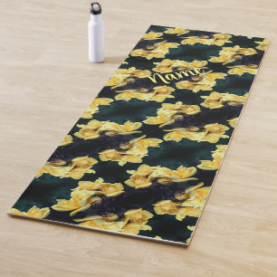 Gelbes Rose Trio Abstraktes Muster Personalisiert Yogamatte