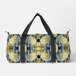 Gelbes Rosen-Regentropfen-Blumenmuster Personalisi Duffle Bag