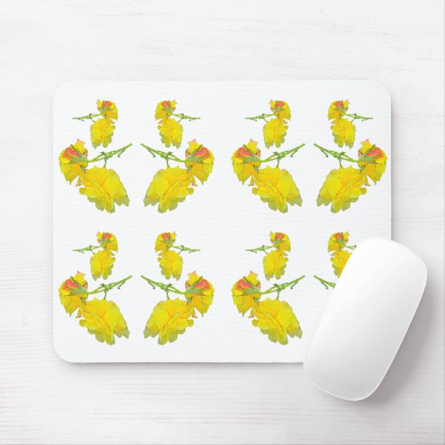 Gelbes Rosengewebe. Mousepad (Mit Mouse)