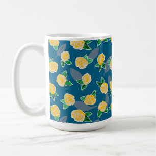 Gelbes Rosenmuster Kaffeetasse