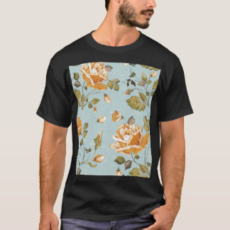 Gelbes Roses blaues Hintergrundbild T-Shirt