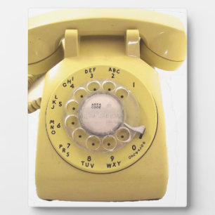 Gelbes Rotary-Telefon Fotoplatte