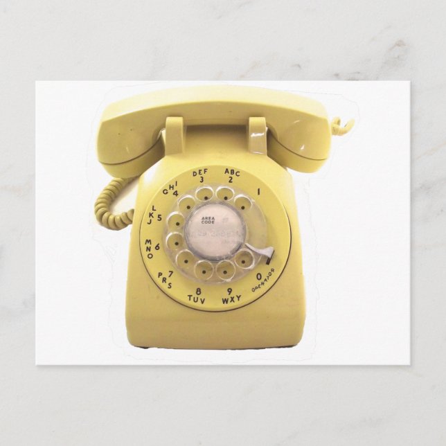 Gelbes Rotary-Telefon Postkarte (Vorderseite)