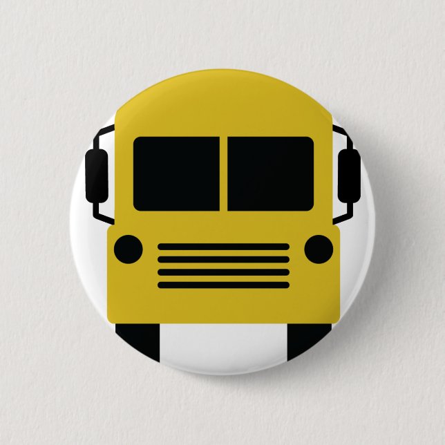 gelbes Schulbussymbol Button (Vorderseite)