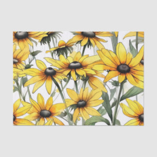 Gelbes schwarz-Mit Augen Susan Floral Pattern Seidenpapier