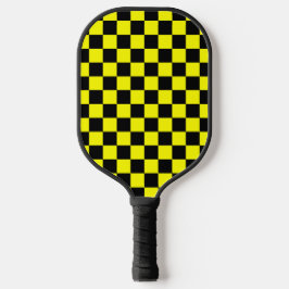 Gelbes Schwarz-Schachbrettmuster Pickleball Schläger