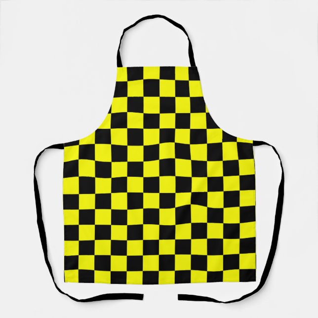 Gelbes Schwarz-Schachbrettmuster Schürze (Vorderseite)