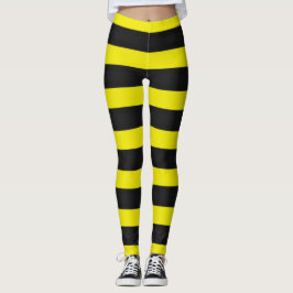 Gelbes, schwarzes, bienenähnliches Muster Leggings