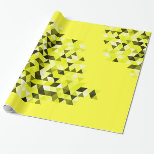 Gelbes schwarzes geometrisches Farbdreieck-Muster Geschenkpapier