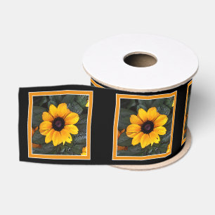 Gelbes schwarzes mit Augen Susan-Blumen-Band Ripsband