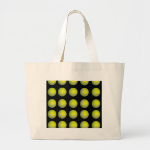 Gelbes schwarzes Tennisball-Muster, Jumbo Stoffbeutel