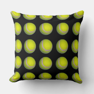 Gelbes schwarzes Tennisball-Muster, Kissen