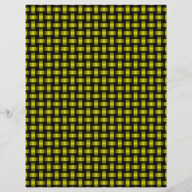 Gelbes Schwarzes Weave-Muster Briefbogen (Vorderseite)