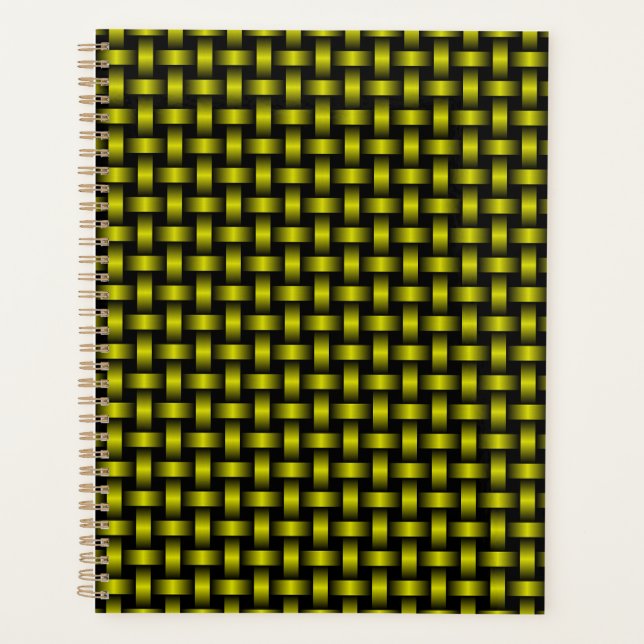 Gelbes Schwarzes Weave-Muster Planer (Vorderseite)