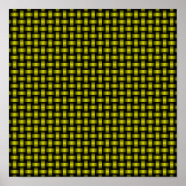 Gelbes Schwarzes Weave-Muster Poster