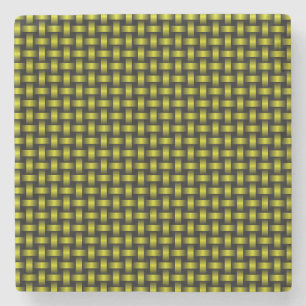 Gelbes Schwarzes Weave-Muster Steinuntersetzer
