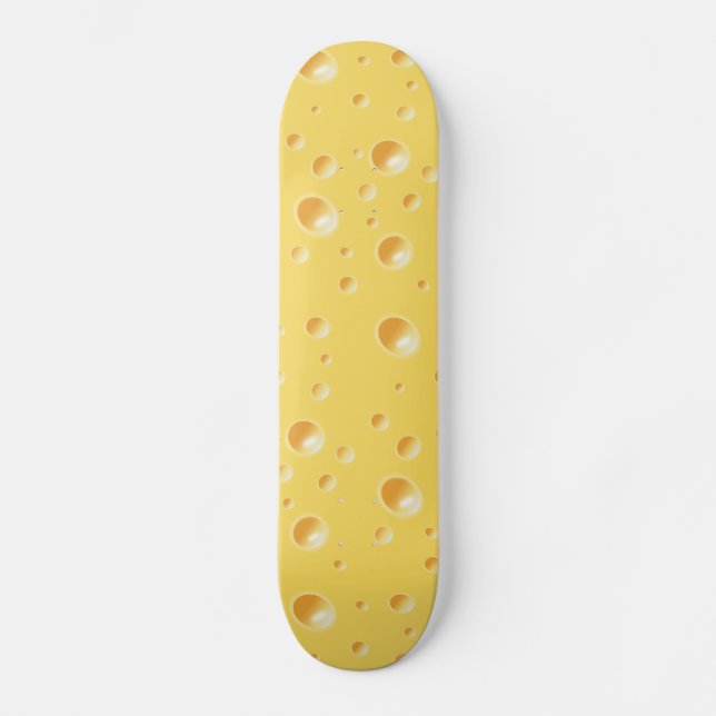 Gelbes Schweizer Käse Texturskateboard Skateboard (Vorderseite)