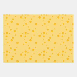 Gelbes Schweizer Käsemuster mit Holen Geschenkpapier Set