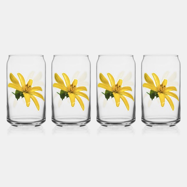 Gelbes Set von 4 Dosenglas (Vorderseite)