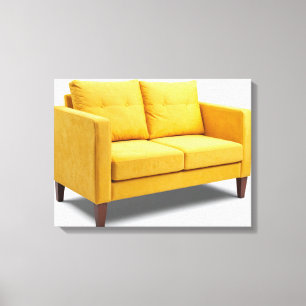 Gelbes Sofa Leinwanddruck