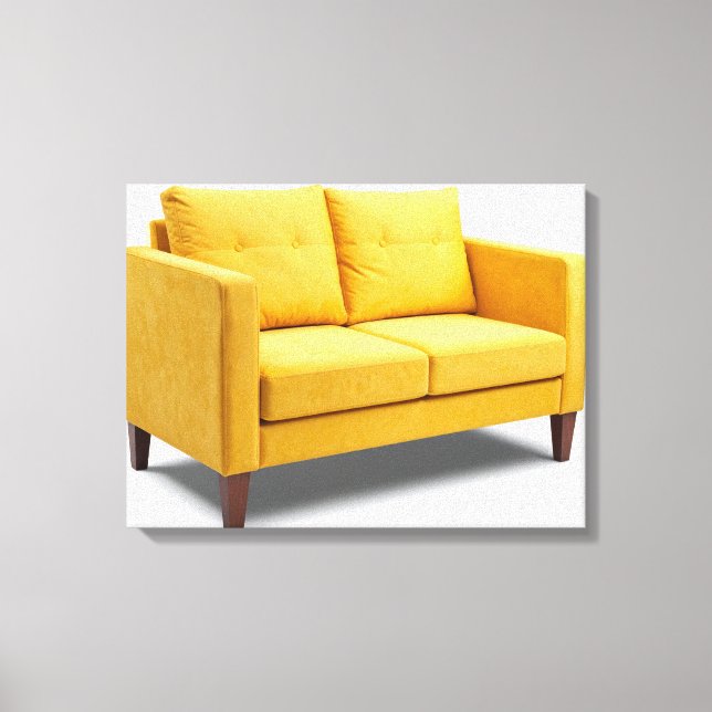 Gelbes Sofa Leinwanddruck (Vorderseite)