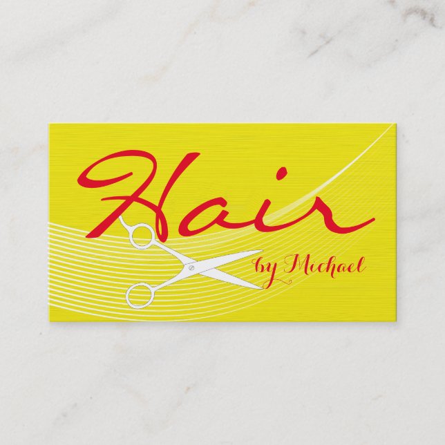 Gelbes Solid-Hair-Stylist-Termin #2 Terminkarte (Vorderseite)