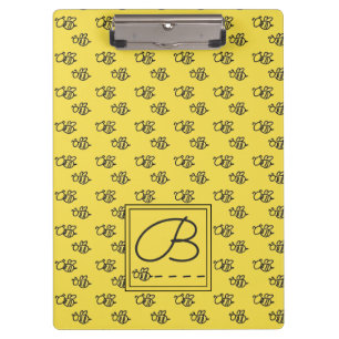 Gelbes Sommer-Bienen-Muster Klemmbrett
