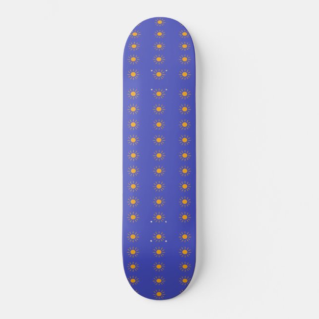 Gelbes Sonnenbild Skateboard (Vorderseite)