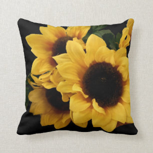 Gelbes Sonnenblume-Dekor-Kissen Kissen