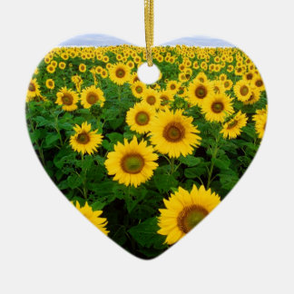 Gelbes Sonnenblume-Feld-blauer Himmel Keramikornament