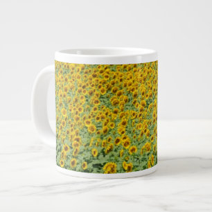 Gelbes Sonnenblume-Feld Jumbo-Tasse