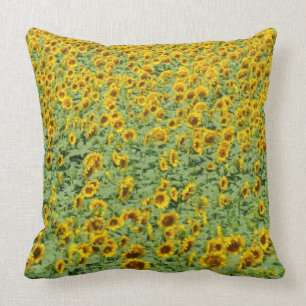 Gelbes Sonnenblume-Feld Kissen