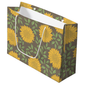 Gelbes Sonnenblume-Muster Große Geschenktüte