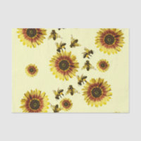 Gelbes Sonnenblume-und Honig-Bienen-Sommer-Muster