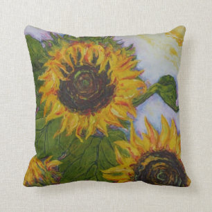 Gelbes Sonnenblume-Wurfs-Kissen Kissen